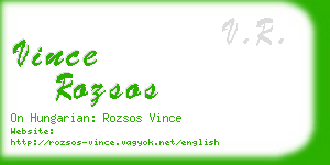 vince rozsos business card